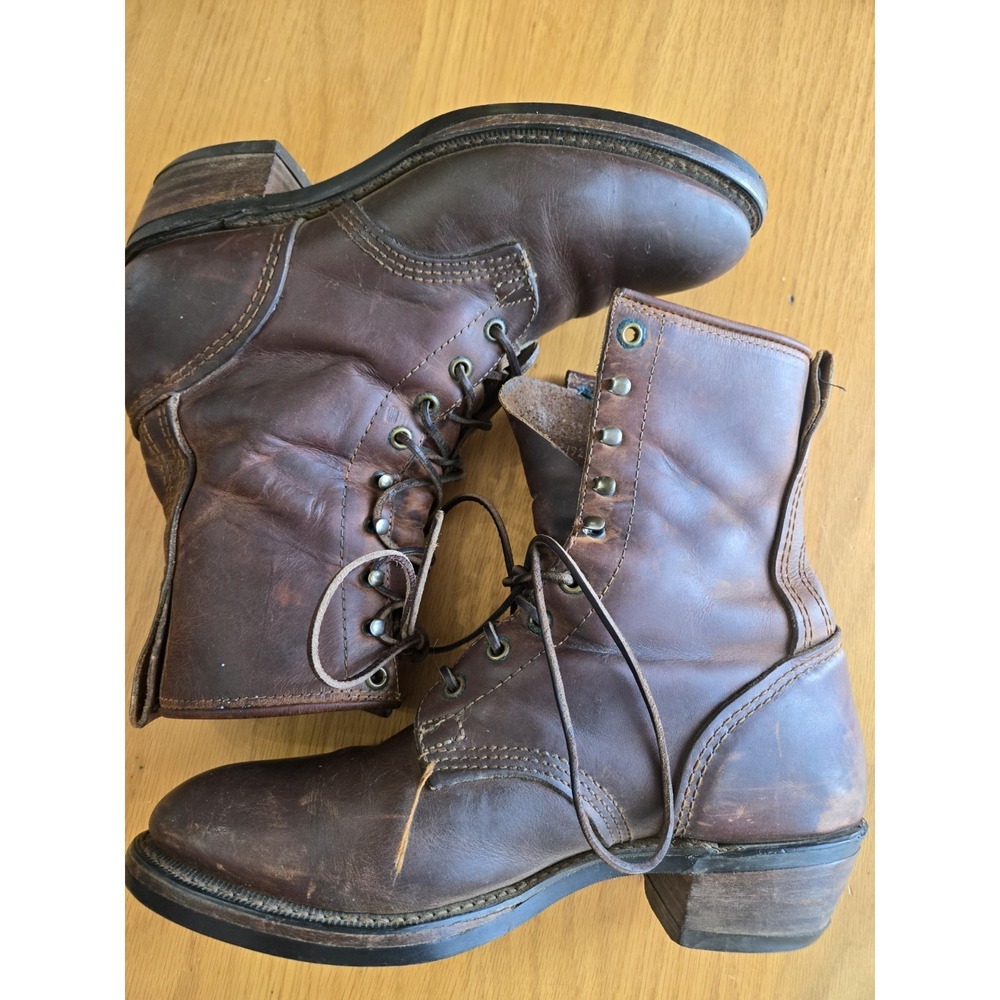 Durango Brown Leather Lace Up Logger Work Boots SW535 Mens 8.5 D Steampunk